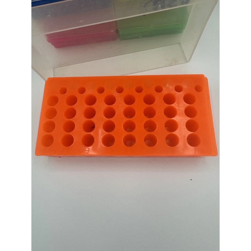 Lot of 12 USA Scientific 40-Well Microtube Storage Racks w/ Lids Unique Colors